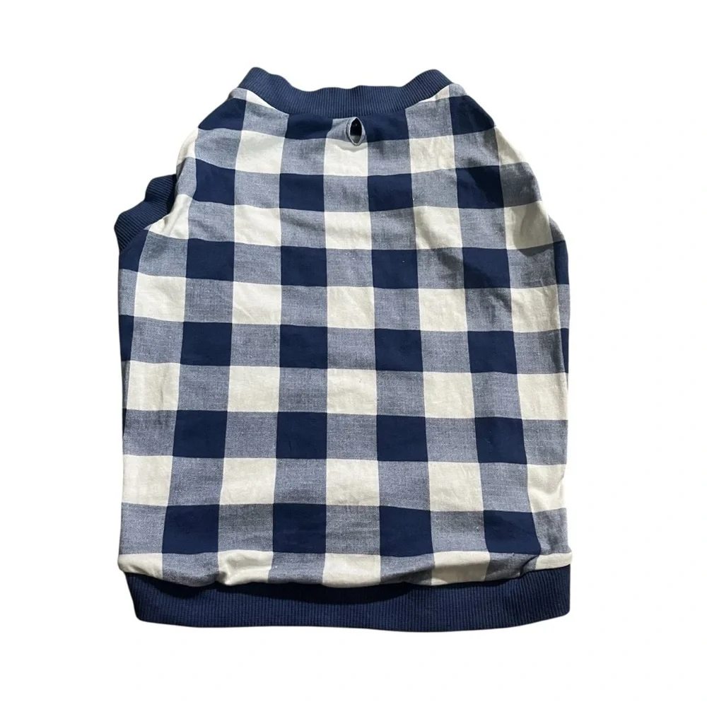 New! Old Navy Blue Checkered Dog Sweater Size M